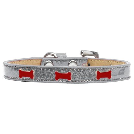 PET PAL Red Bone Widget Dog CollarSilver Ice Cream Size 10 PE793506